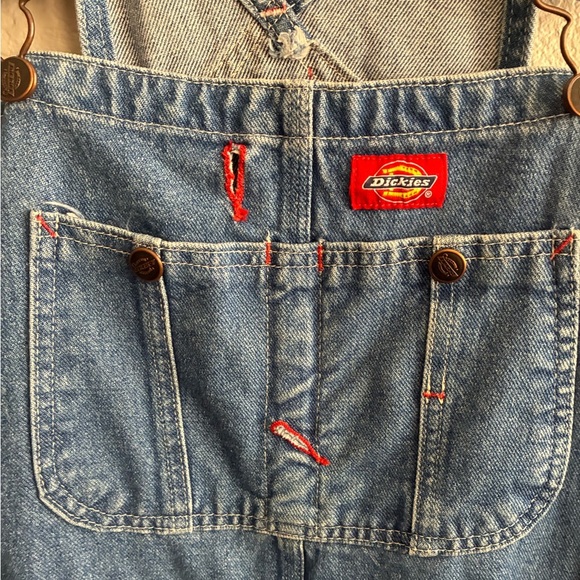 Dickies Overalls Y2K Utility Hammer Loop Blue Denim Bib Overall Pants 30X32 - Picture 5 of 16